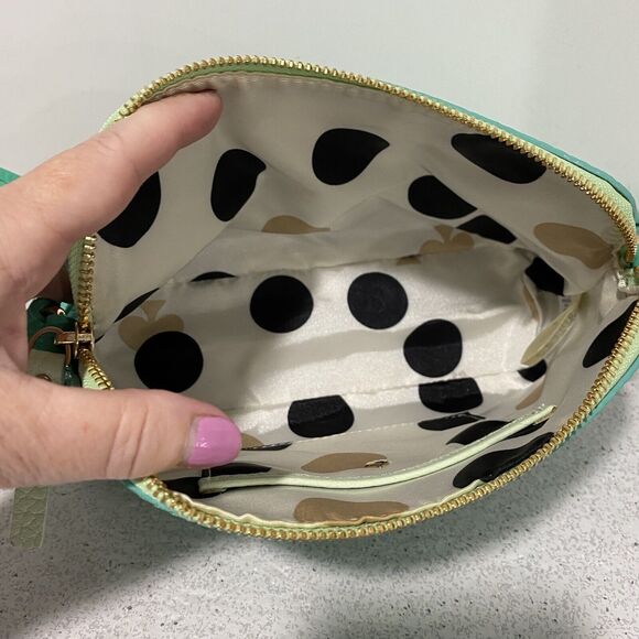 Kate Spade New York Hannah Crossbody Shoulder Bag Medium Green Leather Purse - Picture 11 of 15